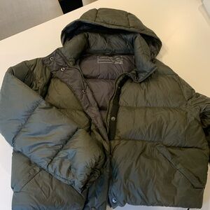Cropped Puffer Olive Green